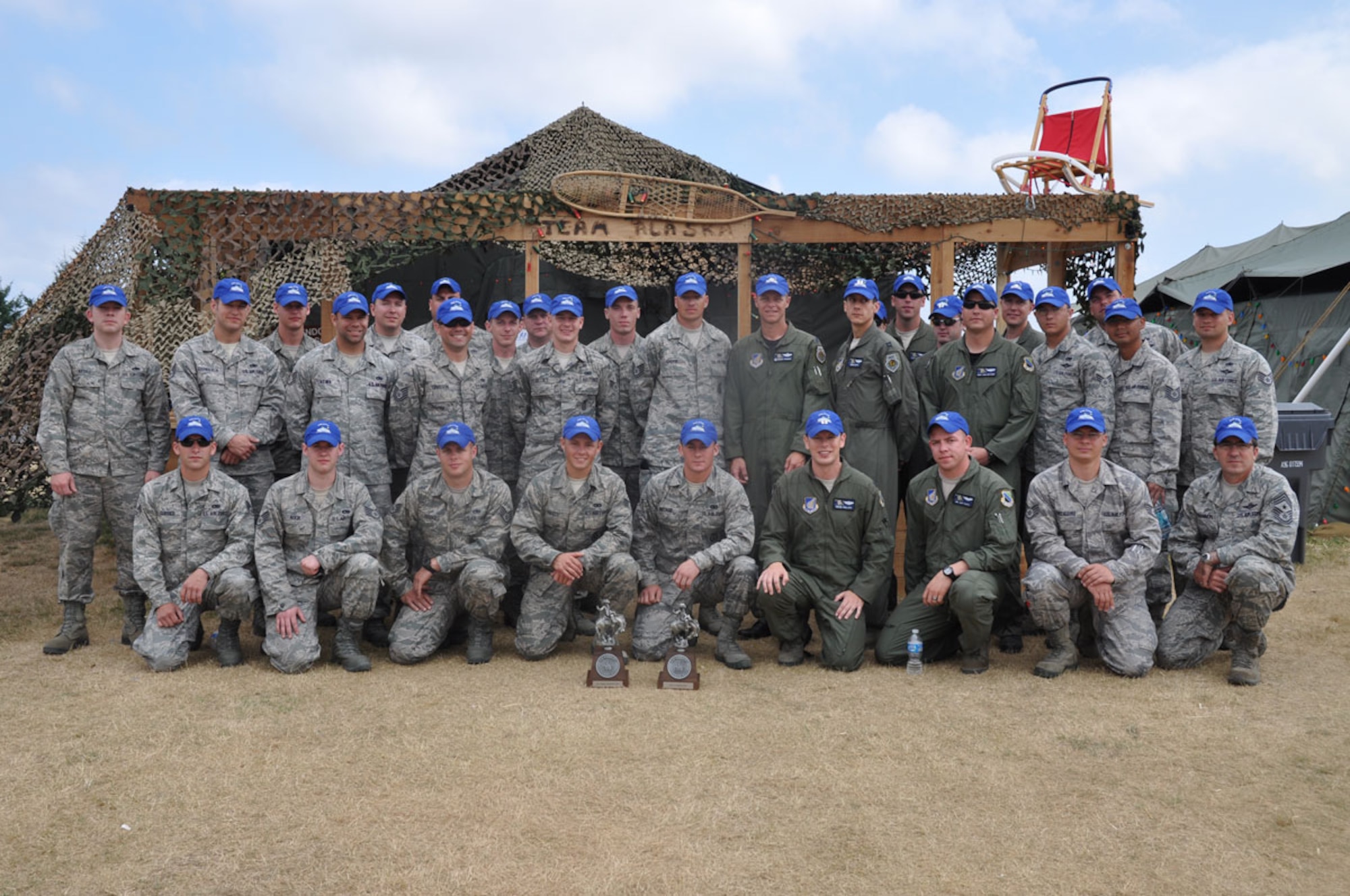 Team Alaska earned two prestigious awards competing at the 2011 Air Mobility Command Rodeo.  The 673rd Security Forces Team was recognized as the “Best Combat Endurance Team” and the 3rd Wing’s 517th Airlift Squadron was recognized as the “Best Airdrop Crew.” 

The Rodeo is a biannual Olympic-style competition, beginning in 1962, that involves mobility aircraft with air crew, maintainers, aeromedical evacuation personal, aerial port and security forces personnel competing in their respective core skills.  The Competition took place at Joint Base Lewis-McChord, Wash.   (U.S. Air Force photo/Capt. Corinna Jones)