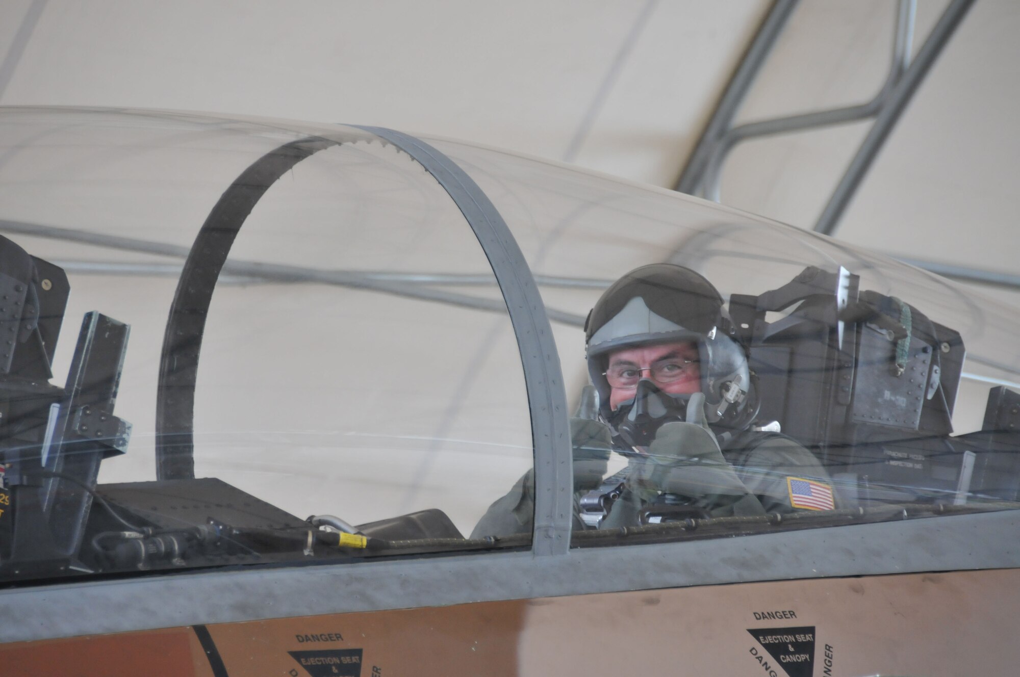 Tech. Sgt. Don Kirby gives his "two thumbs up" prior to taxiing to the runway.