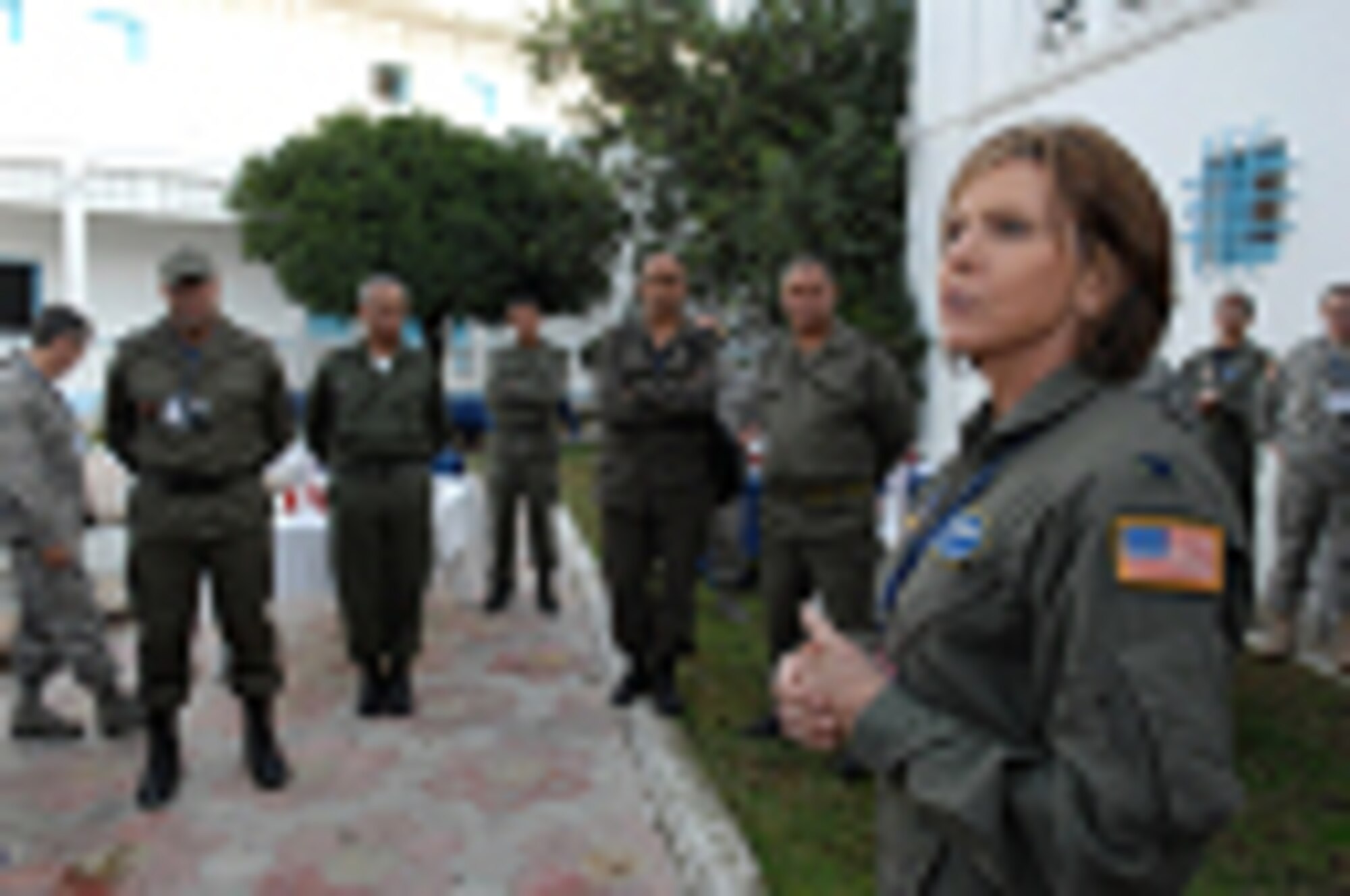 446th Aeromedical Squadron Reservists participate in Medlite 2008, a joint-training exercise at Kharrouba Air Base, Tunisia.  "Medlite is an example of a small-scale exercise that evolved into a larger one which brought in decontamination teams, the full spectrum of aeromedical evacuation and medical staging," said Colonel Jan Moore-Harbert, 446th AES commander. "Based on the events which occurred recently when Libyan refugees were moving into Tunisia, the Tunisian government was able to care for, med-evac and stabilize the refugees."