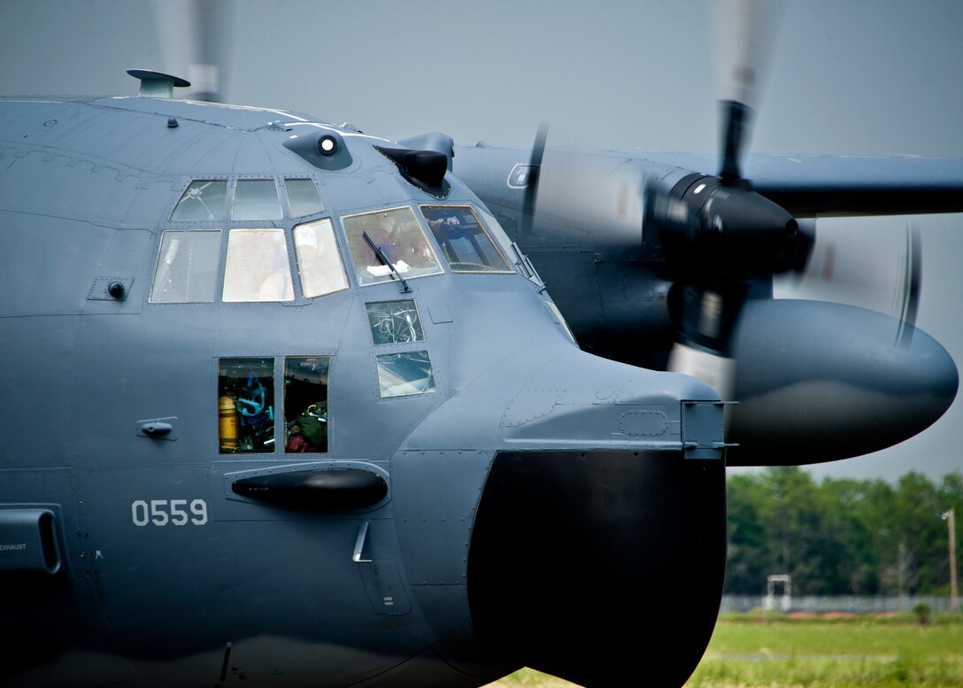 An MC-130 Combat Talon I comes to a stop after returning from a deployment Aug. 7 at Duke Field, Fla.  (U.S. Air Force photo/Tech. Sgt. Samuel King Jr.)
