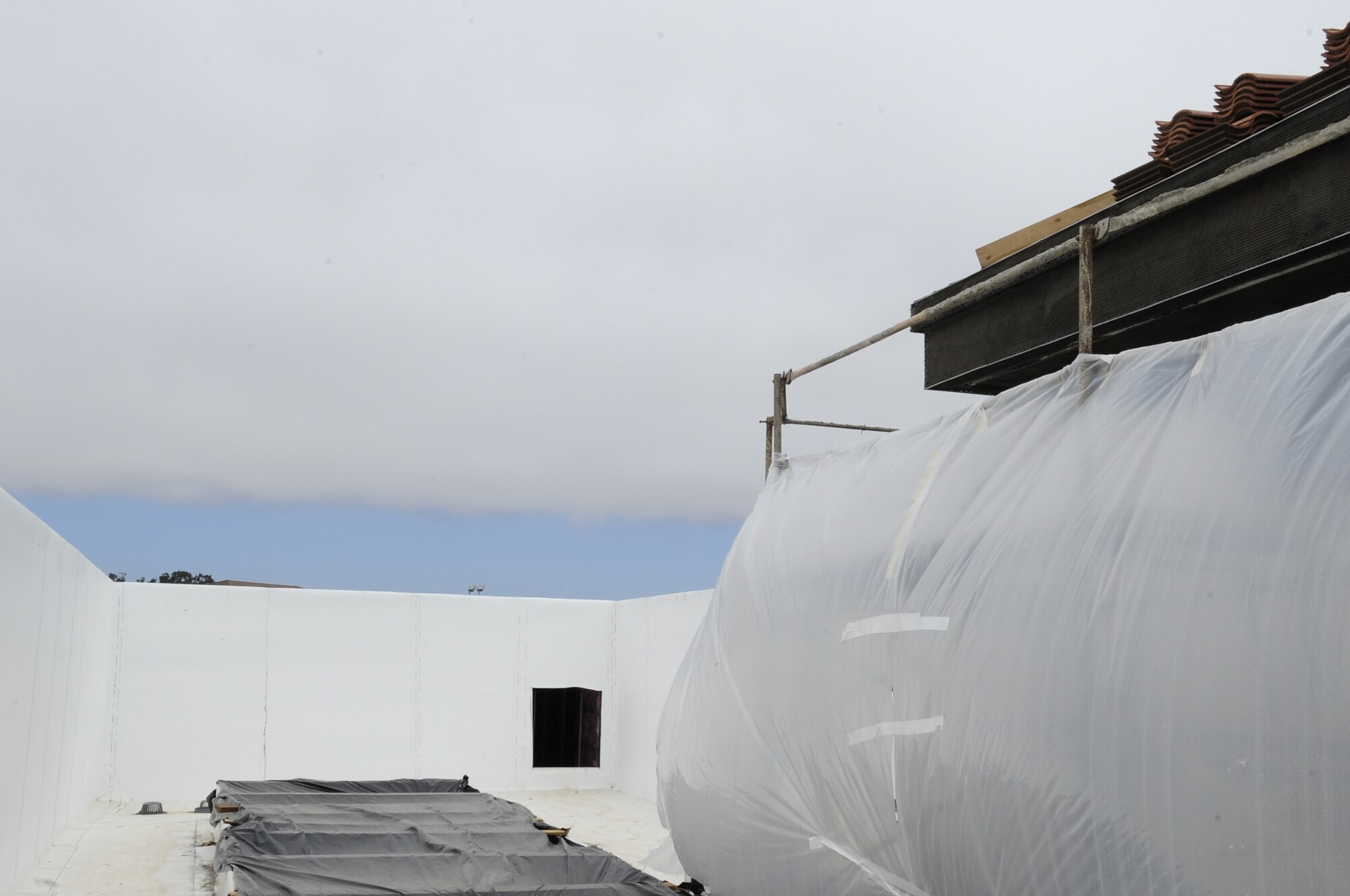 VANDENBERG AIR FORCE BASE, Calif. – The white expanse in the roof of the new Child Development Center is the site for the heating and air conditioning units here Friday, Aug. 5, 2011. The white color is designed to repel light thus minimizing the heat build-up around the HVAC units. (U.S. Air Force photo/Senior Airman Lael Huss)