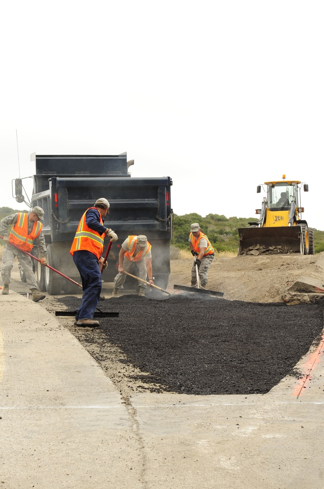 VANDENBERG AIR FORCE BASE, Calif. – The 30th Civil Engineer Squadron began the construction of an additional lane of traffic on east-bound Santa Lucia Canyon Road to alleviate congestion at the Lompoc Gate Monday, Aug. 1, 2011. (U.S. Air Force photo/Senior Airman Lael Huss)