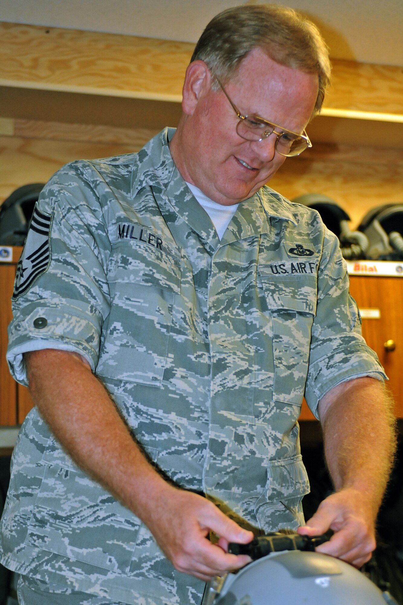 Cheif Master Sgt. Dean Miller, 162nd Fighter Wing, Tucson, Ariz. (U.S. Air Force photo/Staff Sgt. Jordan Jones)