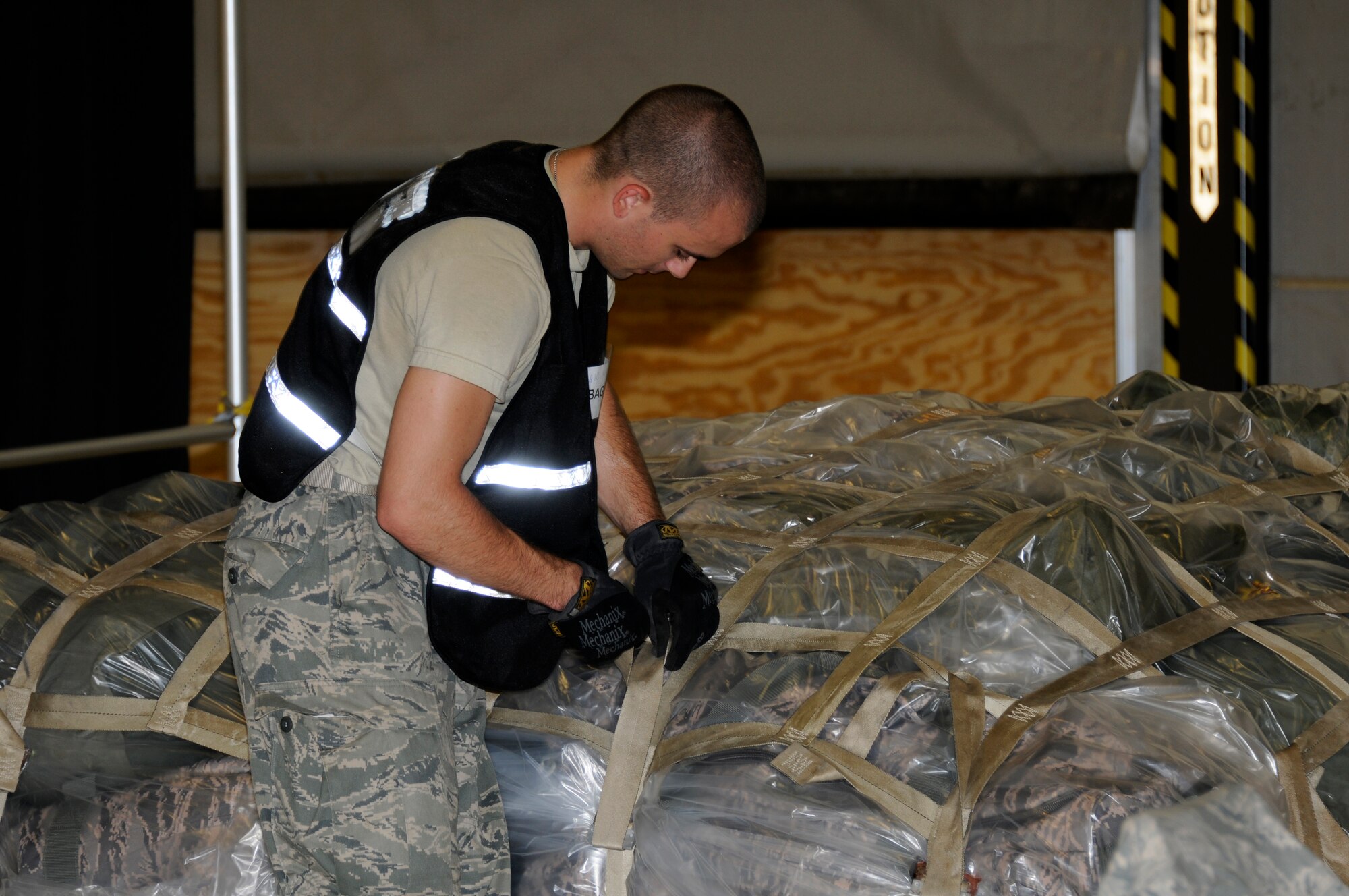 A member of the 188th Fighter Wing participates in an Air Combat Command Phase I Operational Readiness Inspection. (U.S. Air Force photo by Amn. Hannah Landeros/188th Fighter Wing Public Affairs)
