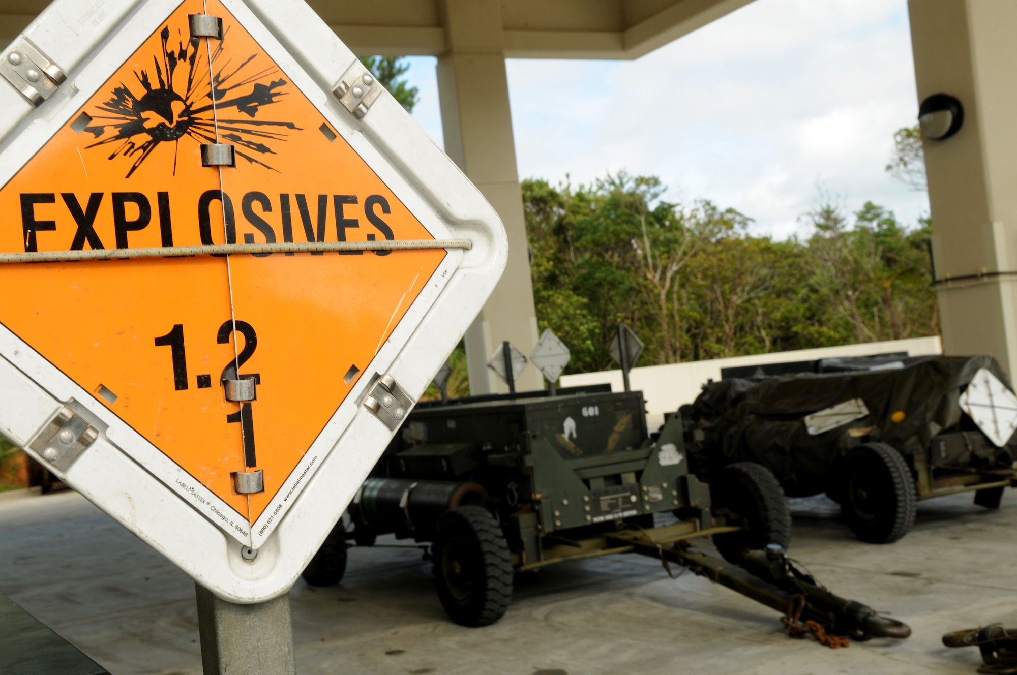 A number of universal ammunition loading systems await shipment Aug.10 during Beverly High 11-6, a Local Operational Readiness Exercise at Kadena Air Base, Japan. The 18th Wing is participating in the LORE Aug 10-12 to test the readiness of Kadena Airmen. (U.S. Air Force photo/Airman 1st Class Jarvie Z. Wallace)
