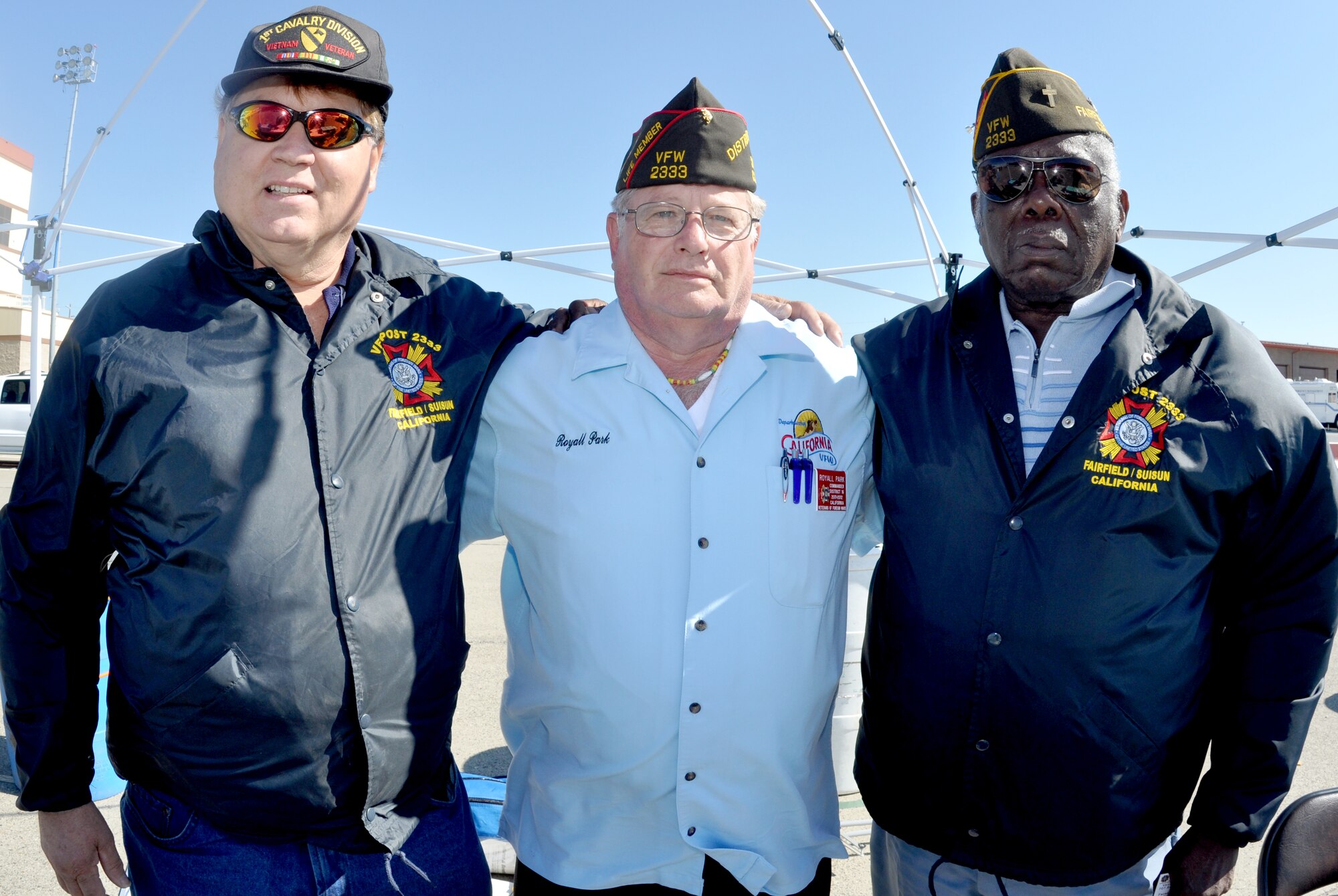Members of the Veterans of Foreign Wars Post 2333 in Fairfield and Suisun City pose for a photograph during the 2011 "Skies Over Solano" Air Power Expo last month at Travis Air Force Base. U.S. Air Force photo/Staff Sgt. Patrick Harrower 