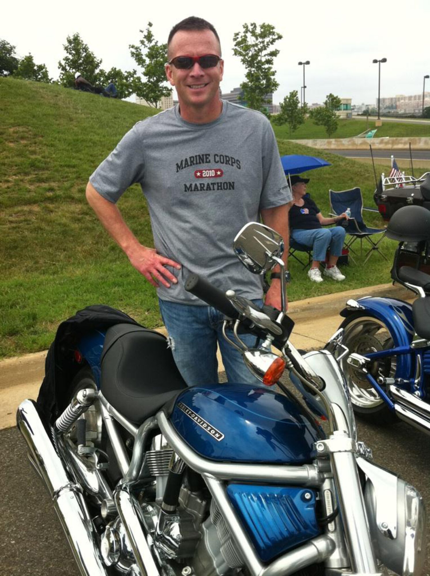 Col. Bruce Roehm, new 341st Medical Group commander, poses with his Harley Davidson motorcycle before participating in the Rolling Thunder event in Washington D.C.  (Courtesy photo)