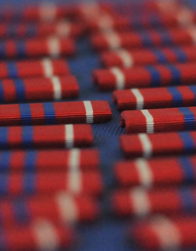 Andersen Air Force Base -- The Professional Military Education ribbon is awarded upon completion of Airman Leadership School. ALS is one of the many professional military education courses in the Air Force. Airman Leadership school prepares and trains future noncommissioned officers for increased responsibilities. (U.S. Air Force photo by Staff Sgt. Alexandre Montes)