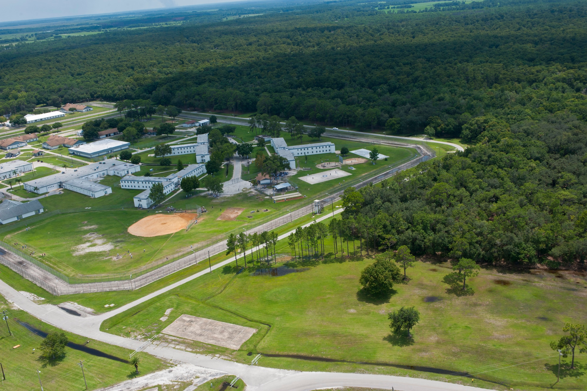 An aerial view of Avon Park Air Force Range, Fla., taken Aug. 2, 2011. The sheer size of the range, variety of natural habitats and the large amount of restricted air space offers realistic and unique training not available anywhere else in the country. (U.S. Air Force photo by Andrea Thacker/Released)