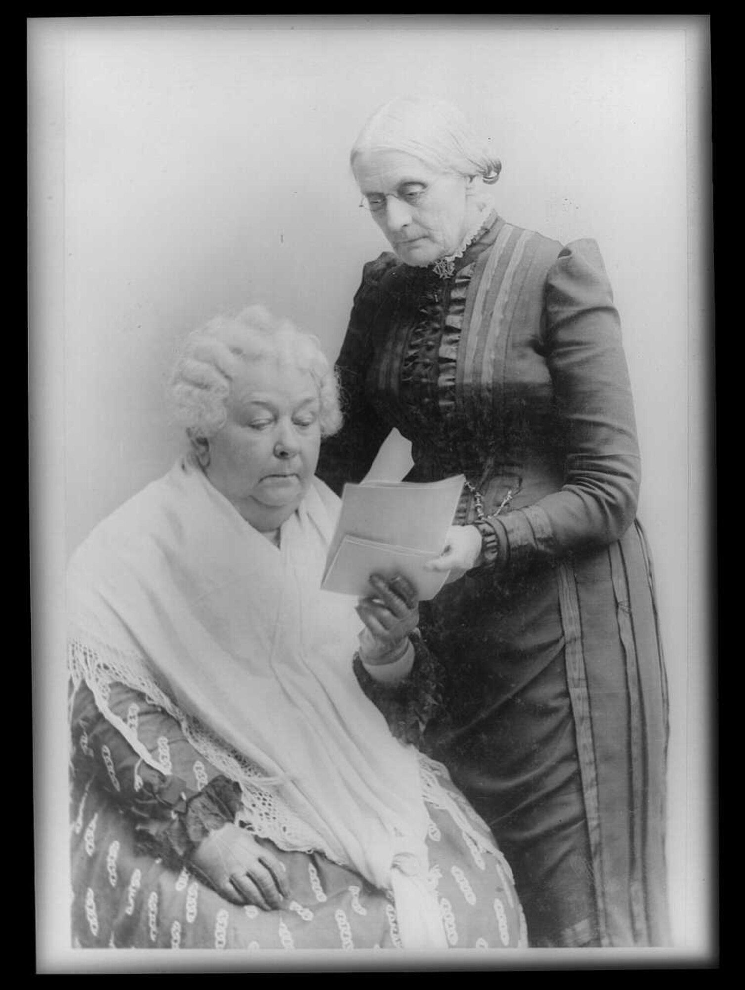 A late 19th-century photograph of Elizabeth Cady Stanton (left) and Susan B. Anthony. Their intellectual and organizational partnership dominated the women’s right to vote movement until their deaths in the early 1900s. (Courtesy photo)