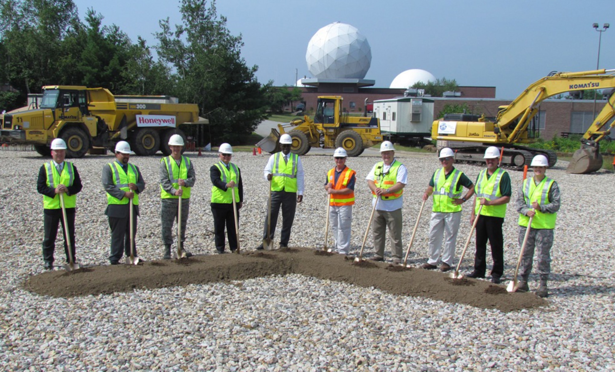 Ground is broken for a new  remote tracking station upgrade at New Boston Air Force Station. The project will bring enhanced telemetry, tracking and command capabilities to the Air Force Satellite Control Network. 