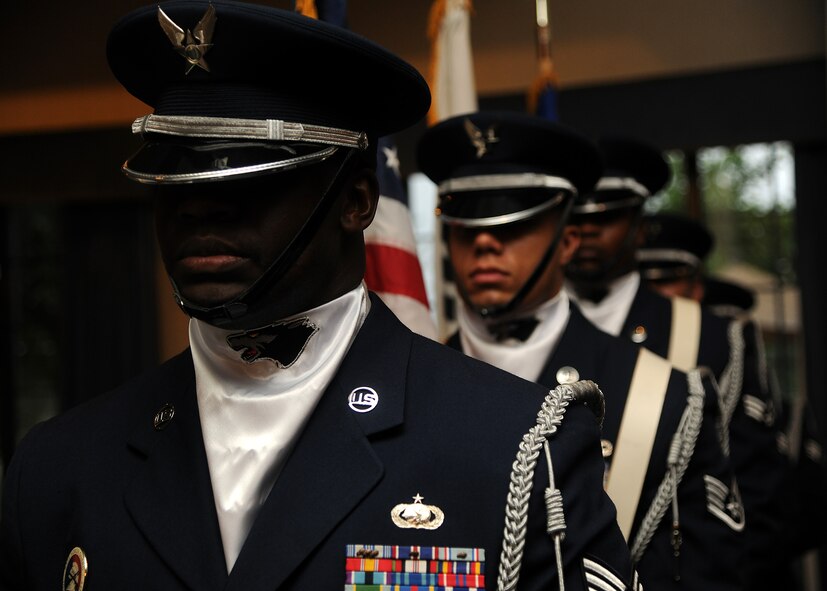 KUNSAN AIR BASE, Republic of Korea -- The Wolf Pack honors its new master sergeant selectees and master sergeants at the Senior NCO Induction Ceremony here Aug. 12. (U.S. Air Force photo/Staff Sgt. Rasheen Douglas)