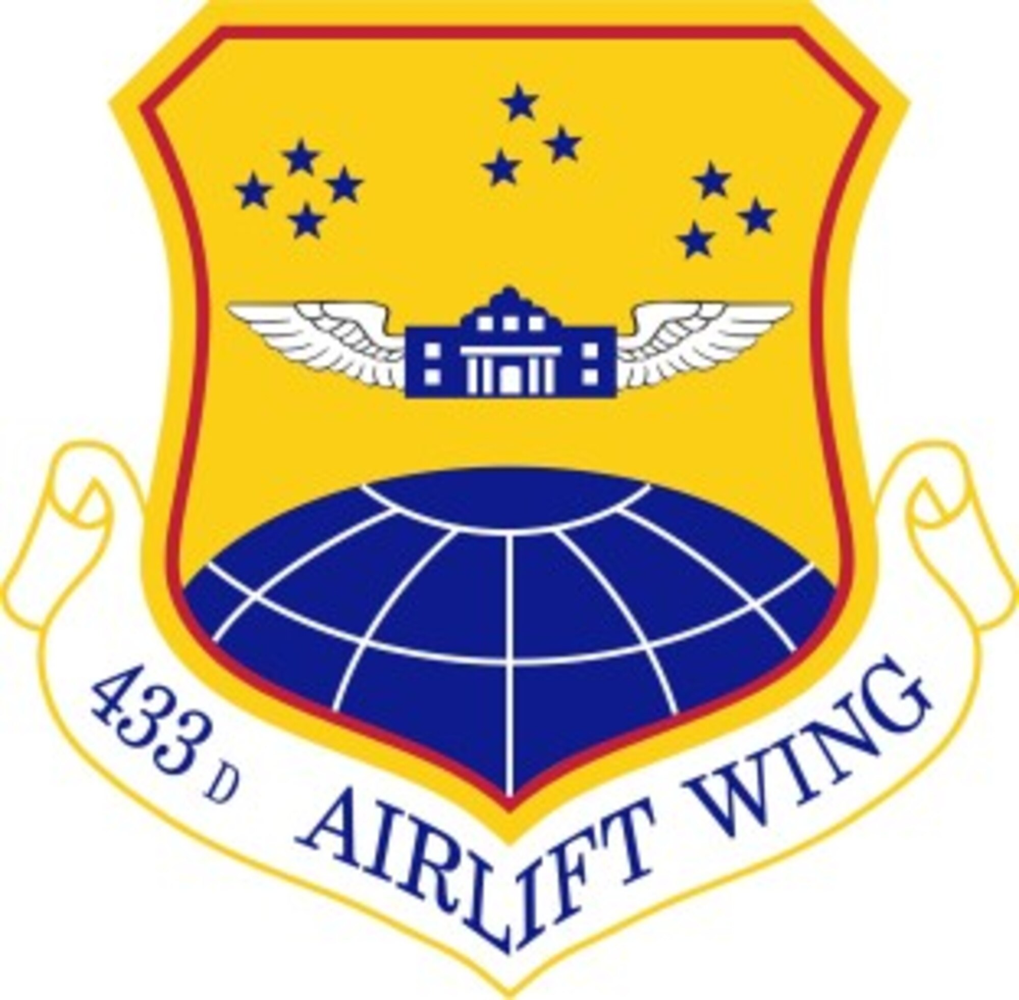 433rd Airlift Wing Shield plain, full color. (Air Force graphic)