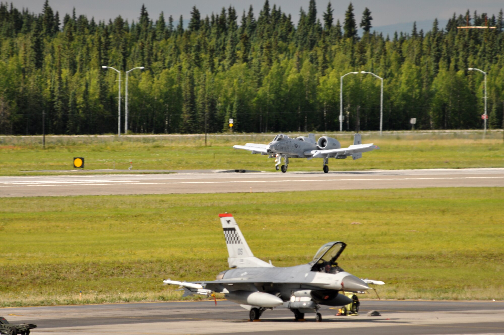 A-10 Thunderbolt II takes off for a sortie at Eielson Air Force Base, Alaska, Aug. 4, 2011. Approximately 100 members of the 917th Fighter Group from Barksdale Air Force Base, La., deployed to Alaska after converting to a combat squadron from a training unit to prepare for an upcoming Air and Space Expeditionary rotation. (U.S. Air Force Photo/Senior Master Sgt. Jessica D'Aurizio)