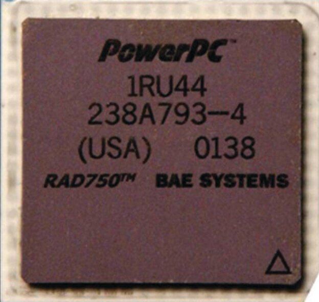 This radiation-hardened microchip enables spaceship operations to survive in harsh environments.  (Photo courtesy of BAE Systems Inc.)