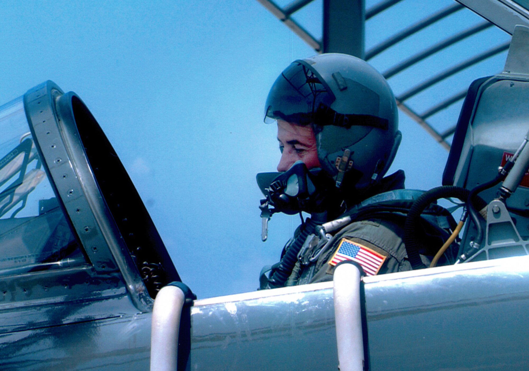 Maj. Gen. Jack W. Ramsaur II flies a T-38 during a test run at Columbus AFB, Miss. in 2003.
