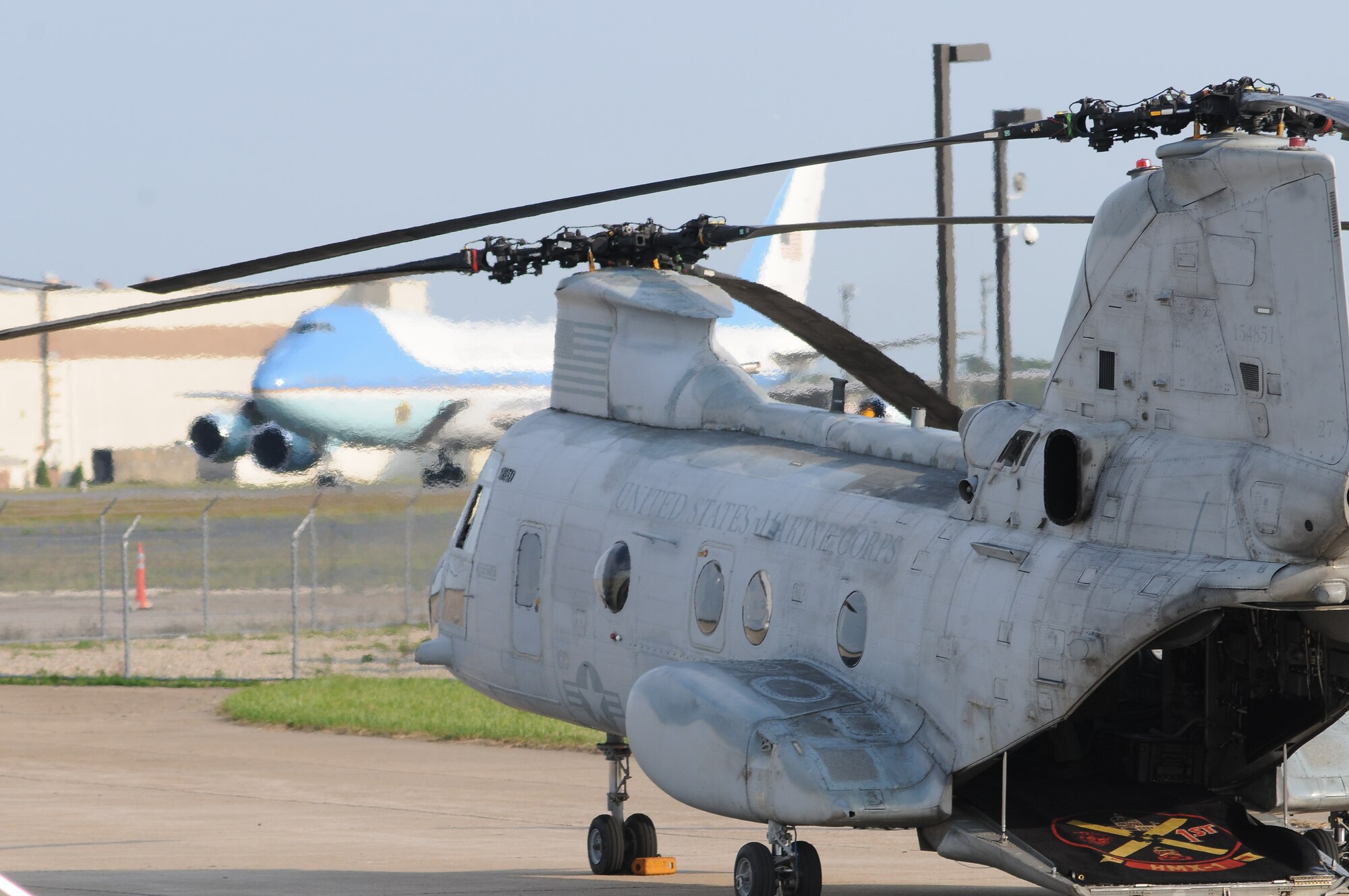 President Barack Obama visits Air Station Cape Cod on the way to Martha's Vineyard for his presidential vacation. (U.S Air Force Photo by Tech.Sgt. Jeffery Foster)