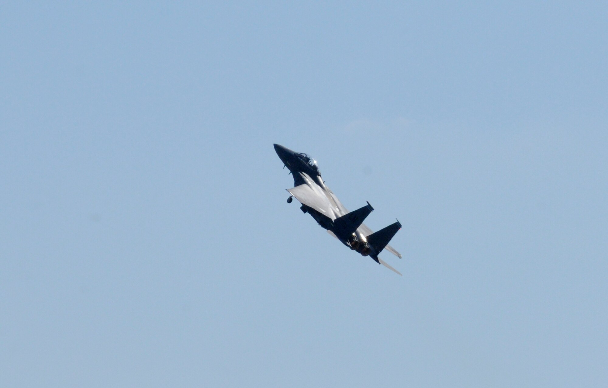 ZHUKOVSKY AIR FIELD, Russia – The F-15E Strike Eagle Demonstration Team from Seymour Johnson Air Force Base, N.C., shows the capabilities of an F-15E at the Moscow International Aviation and Space Salon, or MAKS 2011, here Aug. 19.  MAKS is one of the premier events of its type in the world and Department of Defense participation demonstrates the United States commitment to international security, promotes international cooperation, and contributes to U.S. foreign policy objectives.  The U.S. Air Force has a KC-10 Extender, two F-16C Fighting Falcons, two A-10 Thunderbolt II, one F-15E Strike Eagle, one B-52 Stratotanker, C-130J Super Hercules and C-5M Galaxy statics for the show. (U.S. Air Force photo/Master Sgt. Kelley J. Stewart)