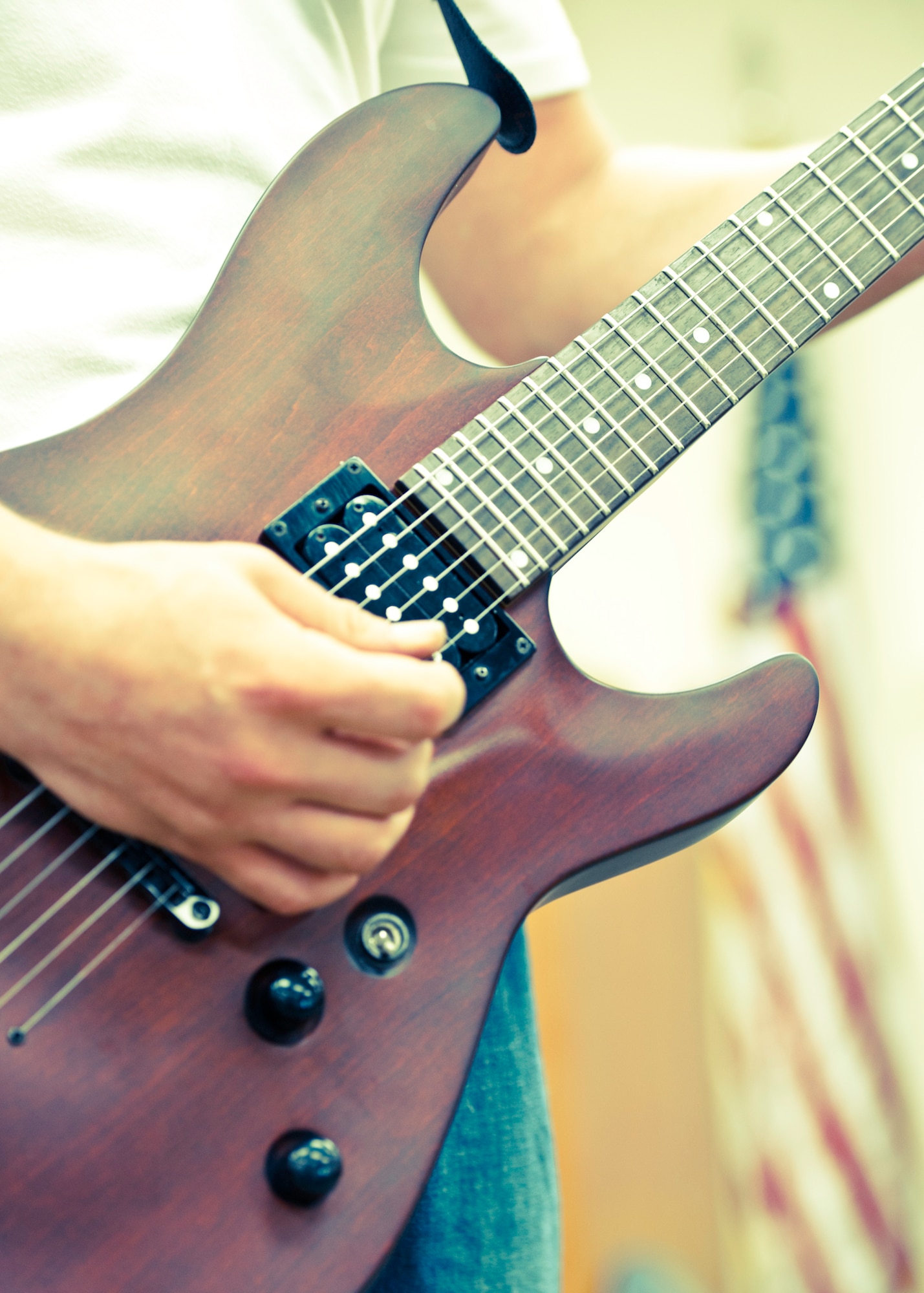 Staff Sgt. Ken Buchanan, of the 96th Civil Engineer Squadron, is the lead guitarist for the band, Sonic Cell.  The four-person alternative rock band is made up of enlisted Airmen from the 96th Air Base Wing.  (U.S. Air Force photo/Samuel King Jr.)
