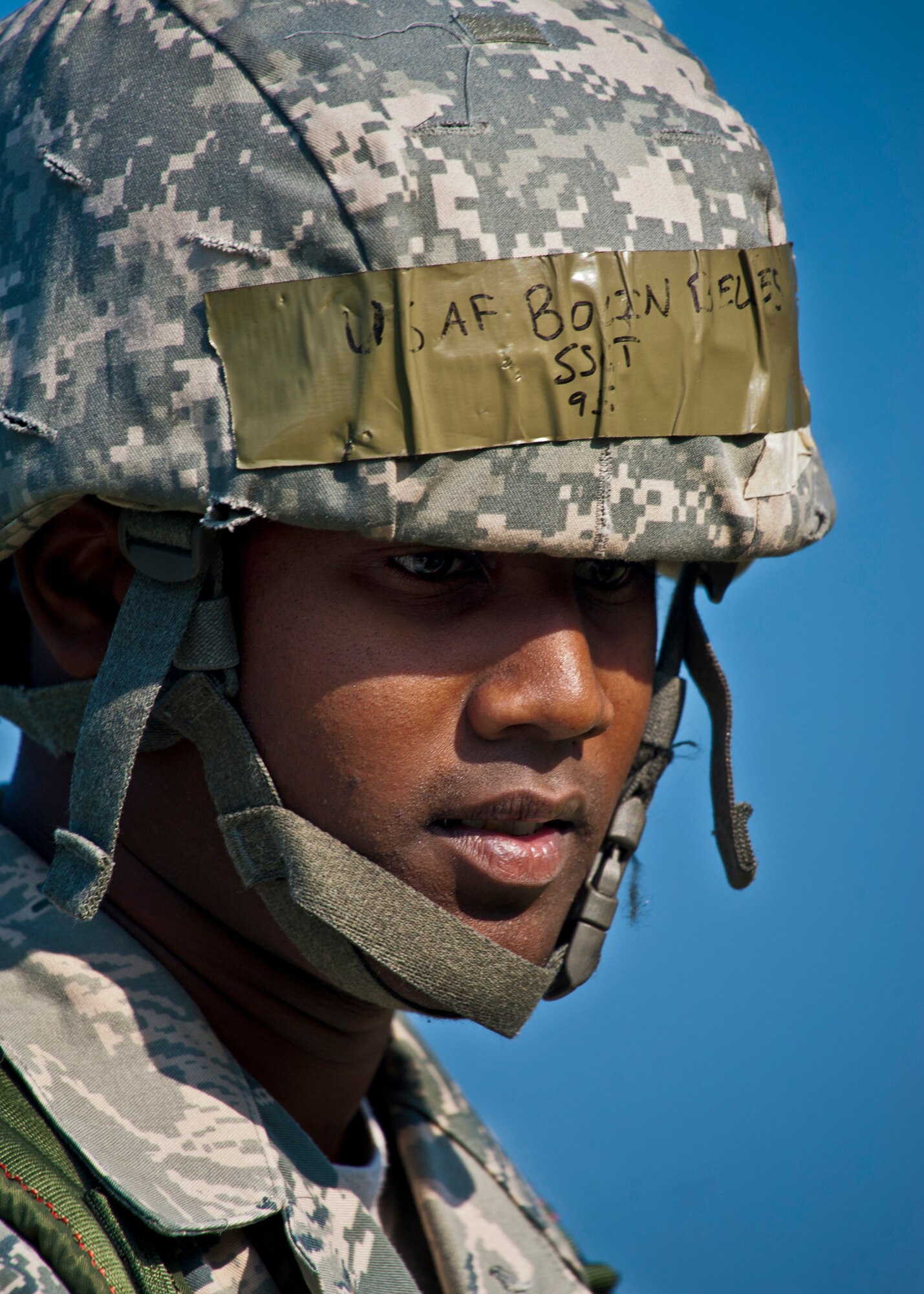 Staff Sgt. Bolin Belles, of the 96th Communications Squadron, was a participant in the Phase II exercise at Eglin Air Force Base, Fla., Aug. 12.  (U.S. Air Force photo/Samuel King Jr.)