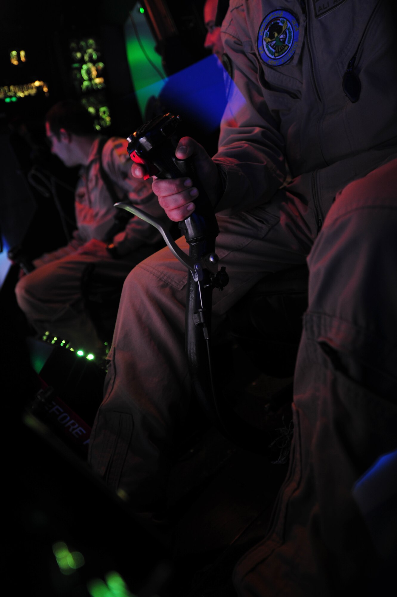 An Iraqi Army Aviation Command pilot flies a MI-171 helicopter simulator at Taji Air Base, Iraq, Aug. 10, 2011. The new $4.8 million simulator provides invaluable training to Iraqi Army Aviation Command pilots, allowing them to experience multiple flight scenarios, including emergency conditions in a controlled, safe environment. (U.S. Air Force photo/Tech. Sgt. Josef Cole)