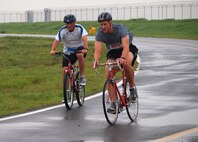 KUNSAN AIR BASE, Republic of Korea -- Members of the Wolf Pack participate in this year’s triathlon here Aug. 20. The triathlon was meant to increase their physical endurance and unit esprit de corps. (U.S. Air Force photo/Senior Airman Jeffrey MacHott)