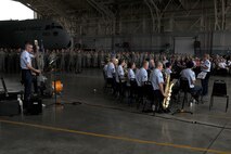 Stewart ANGB, Newburgh N.Y. - Members of the Air National Guard Band of the Northeast performing at the 105th Airlift Wing's C-17 Rollout ceremony on Aug. 6, 2011. (U.S. Air Force photo by Tech. Sgt. Lee Guagenti) (released)
