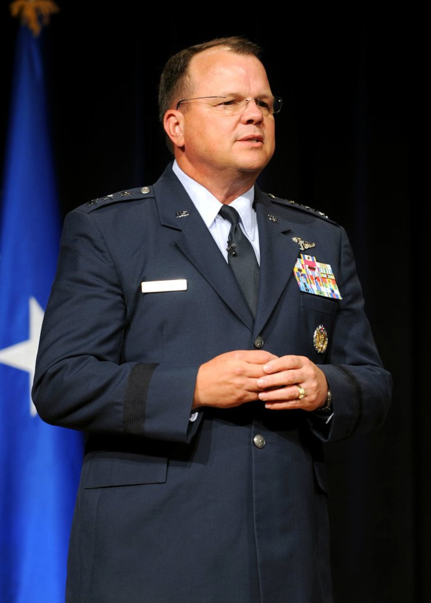 WASHINGTON -- Lieutenant Gen. Charles Green, Air Force Surgeon General, gives remarks during the 2011 Air Force Youth of the Year held in the Pentagon Auditorium here Aug. 3. Sixty Air Force teens were recognized for their contributions to installation programs, families, schools and communities.