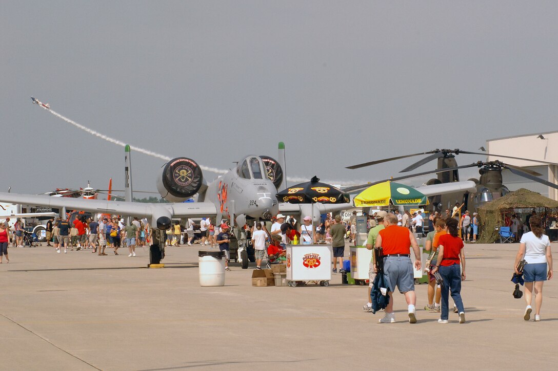 Visitors to the walk through the static aircraft display area at the 2011 Selfridge Air Show and Open House at Selfridge Air National Guard Base, Mich., Aug. 20, 2011. (USAF photo by John S. Swanson)