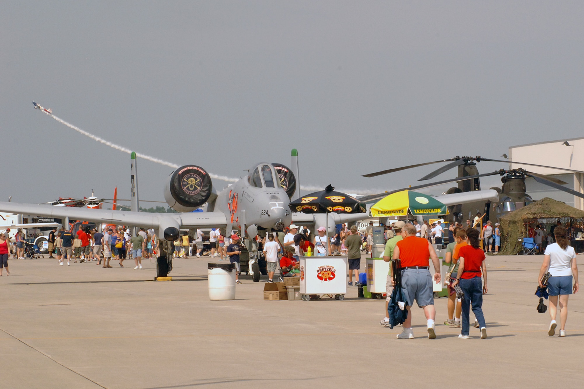 Visitors to the walk through the static aircraft display area at the 2011 Selfridge Air Show and Open House at Selfridge Air National Guard Base, Mich., Aug. 20, 2011. (USAF photo by John S. Swanson)