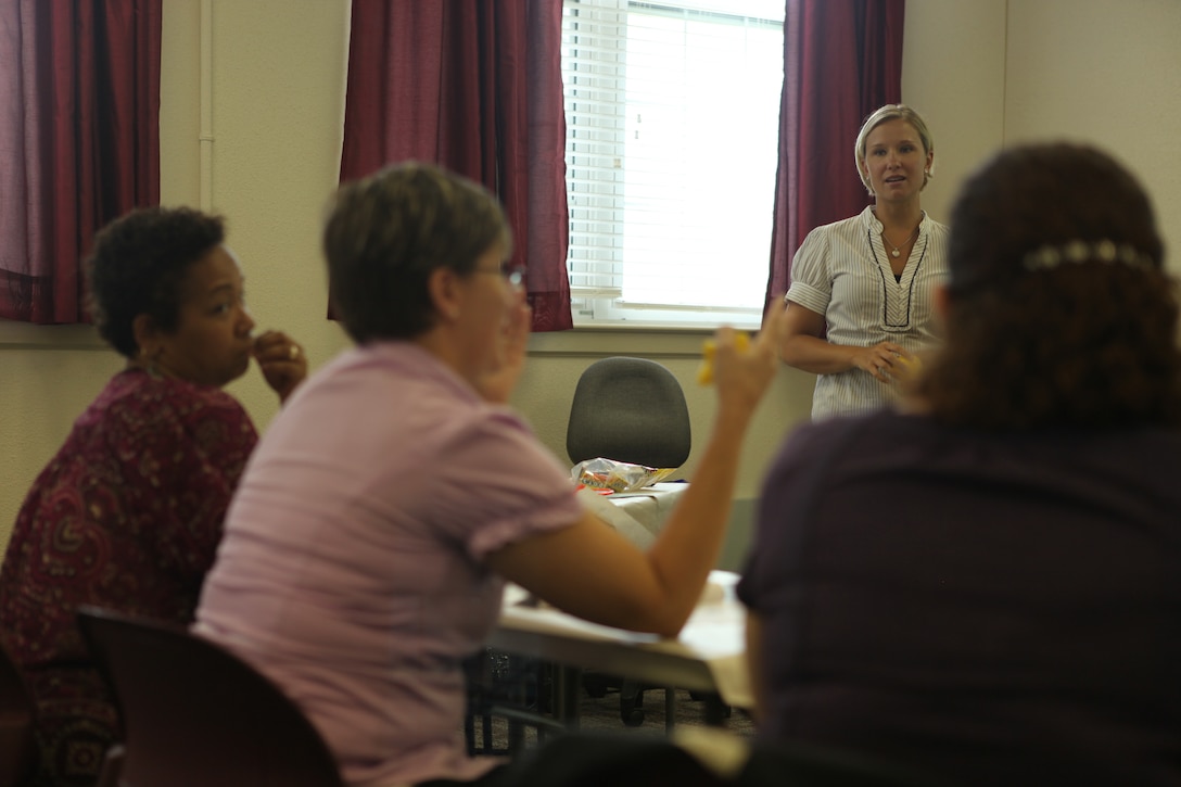 Leah Bean, a board certified behavior analyst with Butterfly Effects, answers a question for a special care provider during the ‘Choosing Your Battles’ class of the Challenging Children daytime series, Aug. 24.