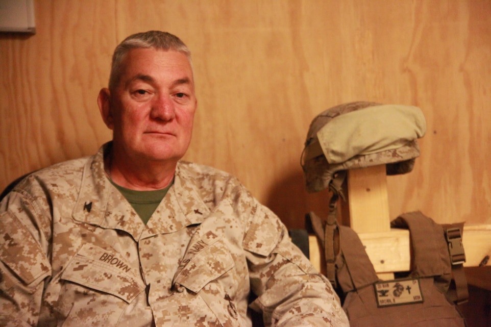 U.S. Navy Capt. Rondall Brown serves as the command chaplain for the 2nd Marine Aircraft Wing (Forward) in Camp Leatherneck, Afghanistan. In 2001, the chaplain shepherded families through the carnage in Ground Zero that took the lives of their loved ones, offering a first step toward closure. Brown said it was important to him to be in Afghanistan on the 10th anniversary of the attacks, working to eradicate violence in this once terror-stricken region. ::r::::n::