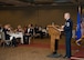 Chief Master Sgt. Brooke McLean, Pacific Air Force command chief, speaks at the graduation of the Advanced Maintenance Superintendent Course,  class 11B, on Aug. 19, 2011, at The Club, on Nellis Air Force Base, Nev. (U.S Air Force photo by Senior Airman Stephanie Rubi/Released)