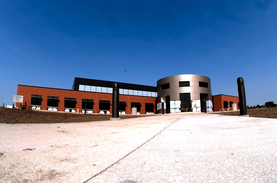 MINOT AIR FORCE BASE, N.D. – Construction of the new 91st Missile Wing training facility is nearing completion, here Aug. 23. This project will foster advanced training programs and improve regiments assisting Airmen with their skills and developing a better understanding of their individual duties. (U.S. Air Force Photo/ Airman 1st Class Stephanie Ashley) (RELEASED)
