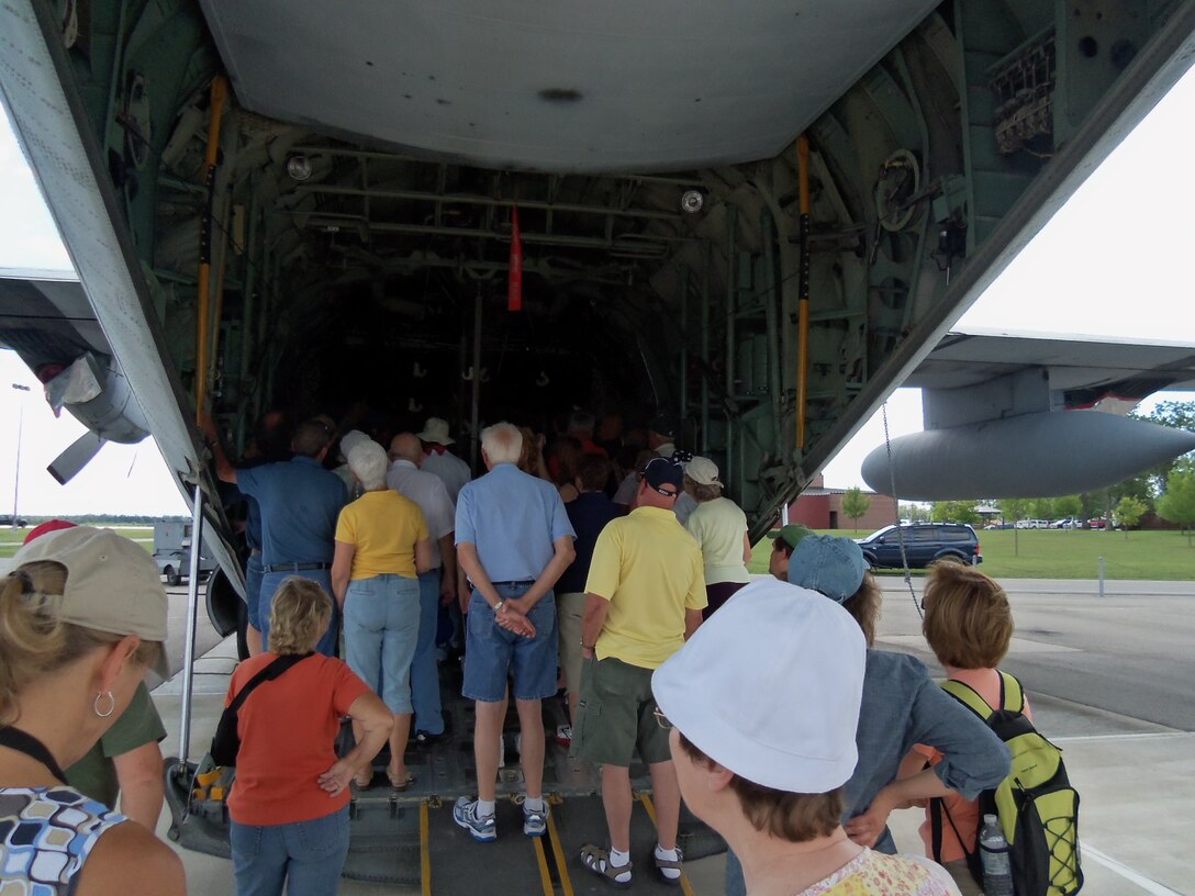 During the Alpena CRTC Community Open House Event, the public is given a tour of a static C-130. MSgt Chris Keller explains the purposes and capabilities of the aircraft and how it is utilized in every day operations.