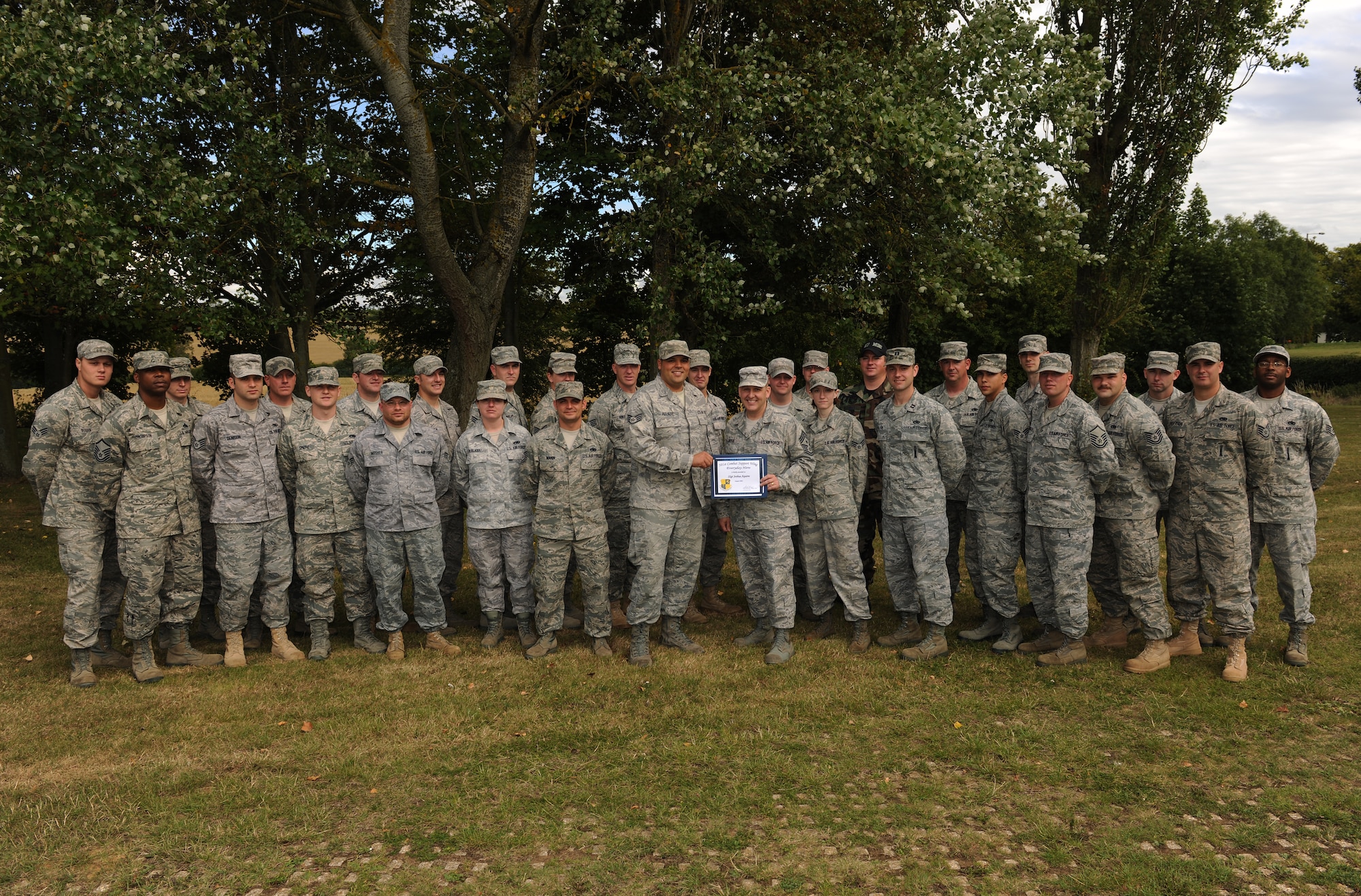 RAF CROUGHTON, United Kingdom - Staff Sgt. Joshua Aguirre, 420th Munitions Squadron, was named the August 501st Combat Support Wing Everyday Hero from the 422nd Air Base Group. Aguirre is the primary technical advisor to munitions supervisors, identifying and resolving quality problems. (U.S. Air Force photo by Tech. Sgt. John Barton)