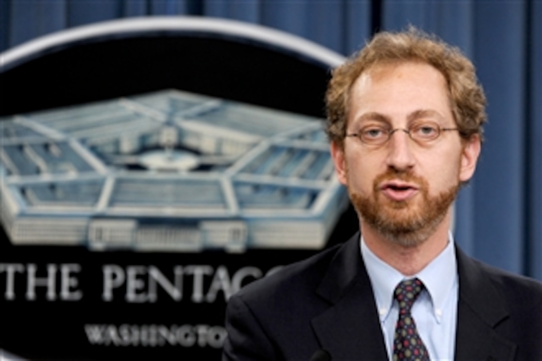 Deputy Assistant Secretary of Defense for East Asia Michael Schiffer answers a reporter’s question at the Pentagon after delivering a briefing on the state of China's military progress for the past year on Aug. 24, 2011.  The briefing complemented the release of the Department of Defense Annual Report to Congress on Military and Security Developments Involving the People's Republic of China for 2011.  