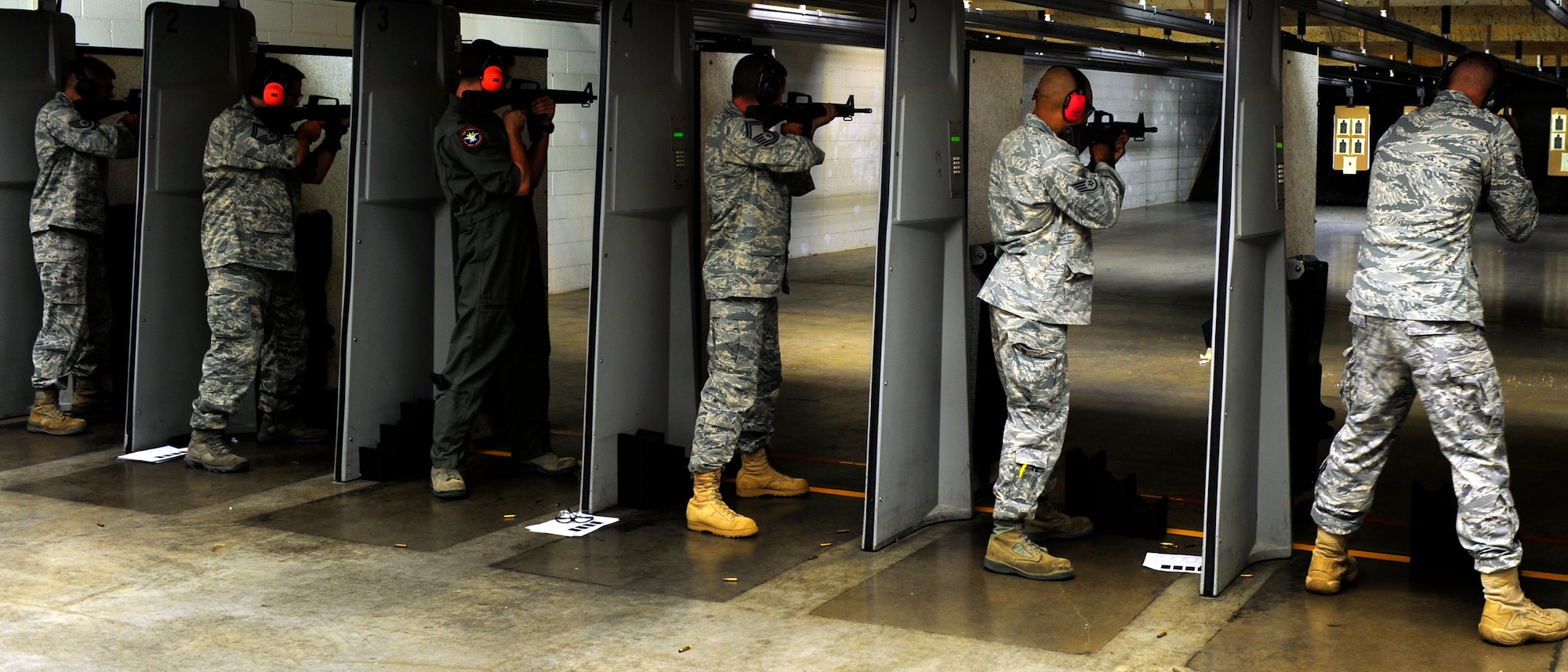 Twenty-nine service members, representing four branches, competed in an Excellence in Competition match, hosted by the 610th Security Forces Squadron at Naval Air Station Fort Worth JRB, Texas August 24. Air Force took top three places. (U.S. Air Force photo/Senior Airman Martha Whipple) 