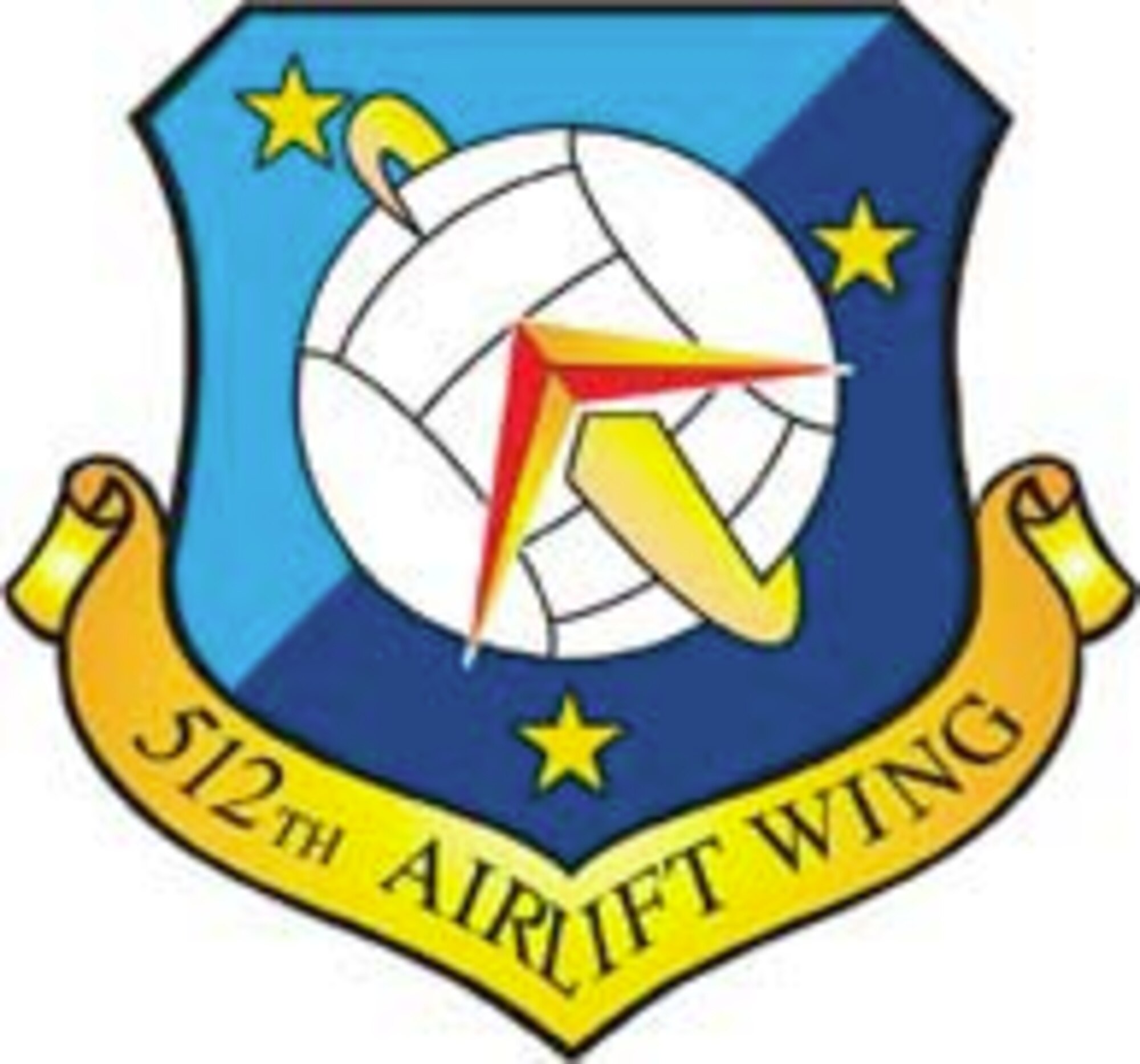 Pictured is an unauthorized 512th Airlift Wing emblem. Wing members are to refrain from using this version of the wing patch on products. (U.S. Air Force graphic)