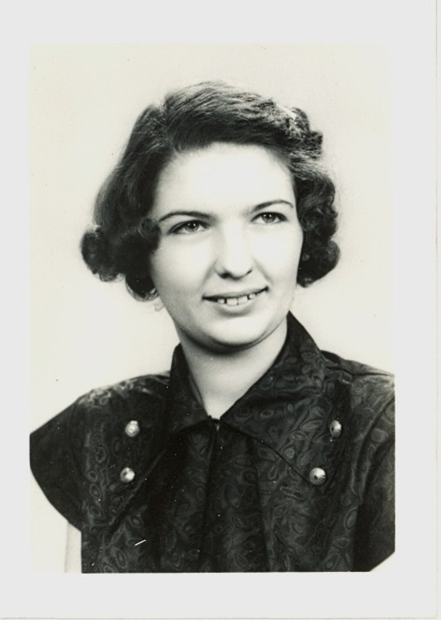 Patricia Henrich, library technician, shown at the time of her hiring at 18 years old. One of Edwards' longest-serving employees, Henrich is about to celebrate her 60th anniversary of working on base. (Air Force photo by Diane Betzler)
