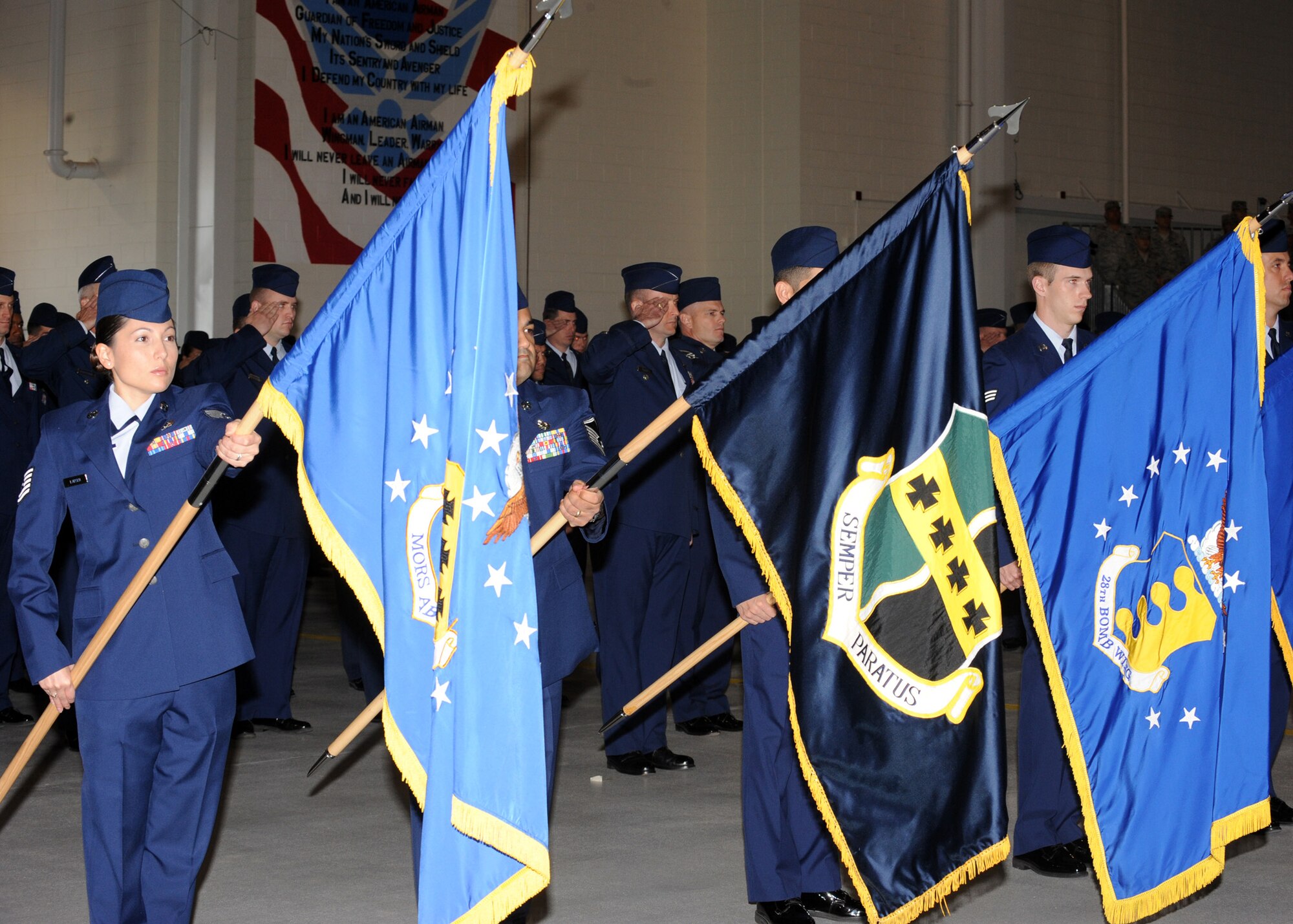 Airmen from 12th Air Force (Air Forces Southern) render first respects to U.S. Air Force Lt. Gen. Robin Rand as he assumes command of 12th AF during a ceremony at Davis-Monthan Air Force Base, Ariz., Dec. 1. Before assuming command, Rand was the special assistant to the vice chief of staff of the Air Force in Washington, D.C. (U.S. Air Force photo by Airman 1st Class Timothy D. Moore/Released)