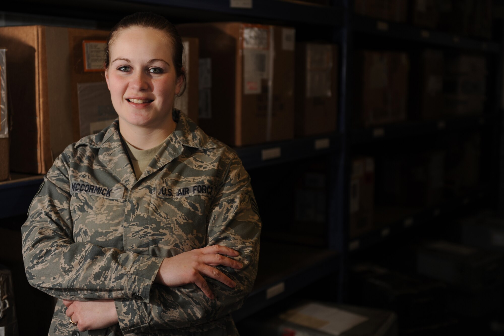 SPANGDAHLEM AIR BASE, Germany -- Senior Airman Karla McCormick, 52nd Aircraft Maintenance Squadron maintenance supply journeyman, is the Super Saber Performer for the week of Dec. 2 - 8. (U.S. Air Force photo/Airman 1st Class Matthew B. Fredericks)