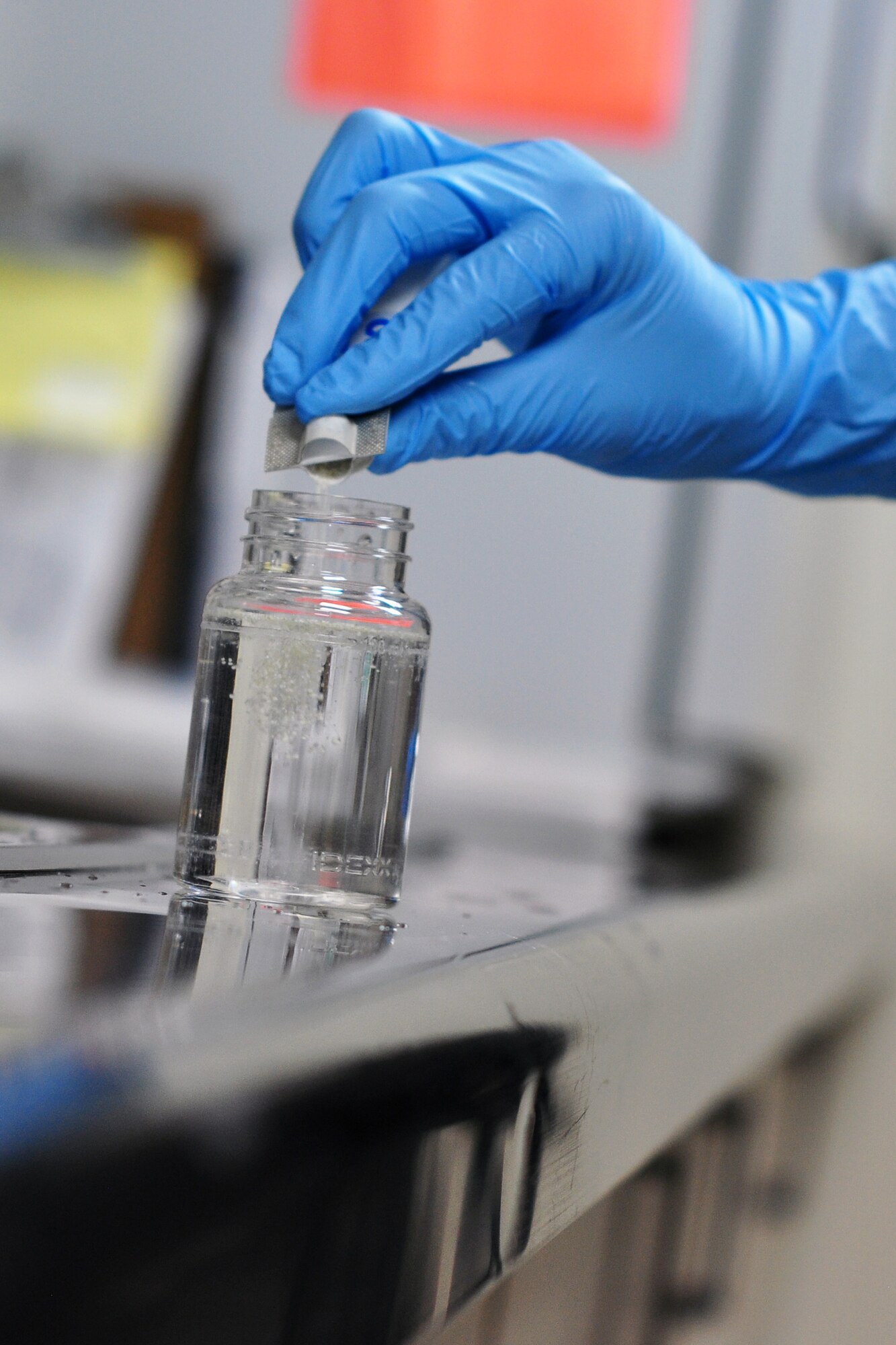 Senior Airman Sara Solis, 51st Aerospace Medicine Squadron Bioenvironmental Flight, prepares a water sample to check for bacteria Dec. 1, 2011. Recently the base has experienced a change in taste and smell of the base water, which was caused by harmless algae that formed in the Seoul treatment plant due to the change in weather. Base water is still safe to drink but may take a few weeks to get back to normal. (U.S. Air Force photo/Tech. Sgt. Chad Thompson)
