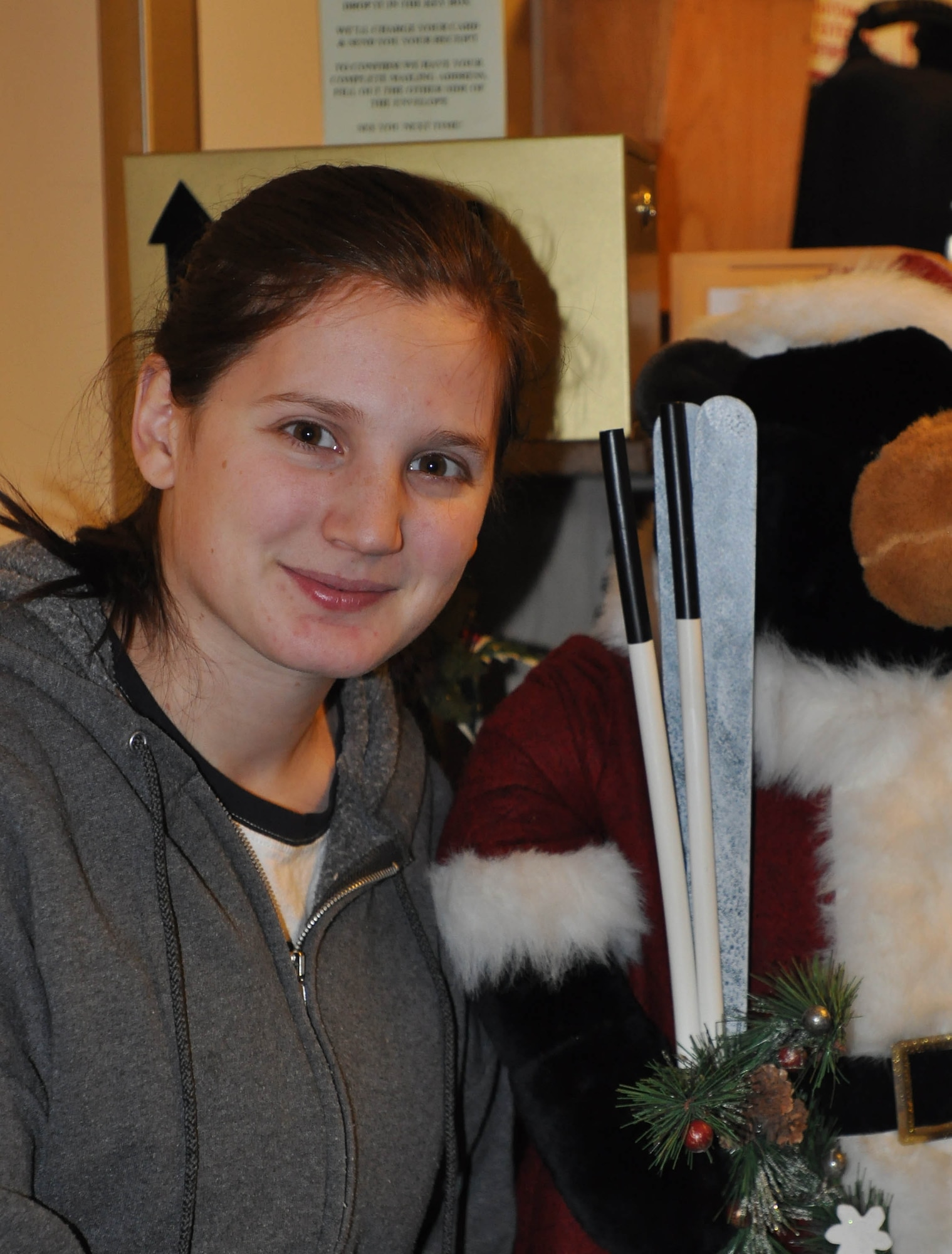 Staff Sgt. Samantha Ramendo, 934th Force Support Squadron, from Minot N.D. "I am going to spend time with my family and my husband before he deploys. My favorite holiday tune is Baby It's Cold Outside.(U.S. Air Force photo by Tech Sgt. Bob Sommer)