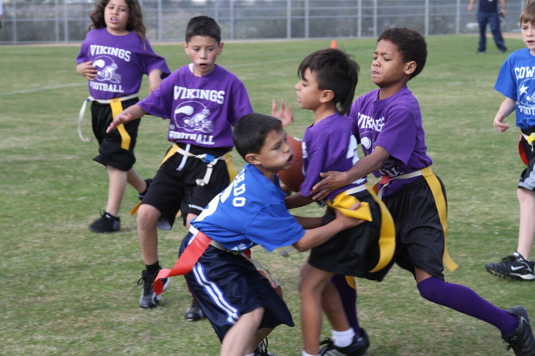 The Marine Corps Recruit Depot San Diego Vikings and the Murphy Canyon Cowboys came to a stalemate at the end of their 40-minute game with neither team scoring any points Dec. 3.