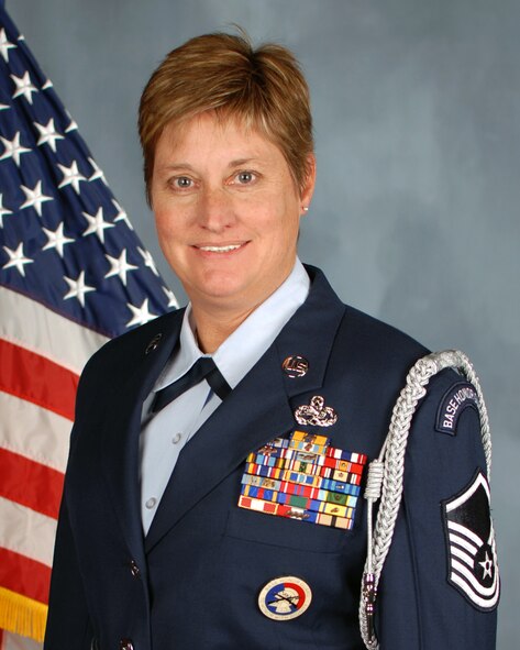 Master Sgt. Lisa Eisenhauer, 114th Maintenance Group, was selected as the 2011 Outstanding Honor Guard Member of the Year for the South Dakota Air National Guard.  (National Guard photo by Master Sgt. Christopher Stewart) (Released)