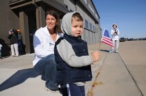 Members of the 134th Air Control Squadron returned home to McConnell Air Force Base, Kansas after a four month deployment to South West Asia. The airmen were greeted by hundreds of family, friends, and coworkers on November 18, 2011.