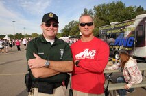 Master Sergeants Joe Schroeder and Jim Helms volunteered to run the central communications point at the ANG trailer during the event.