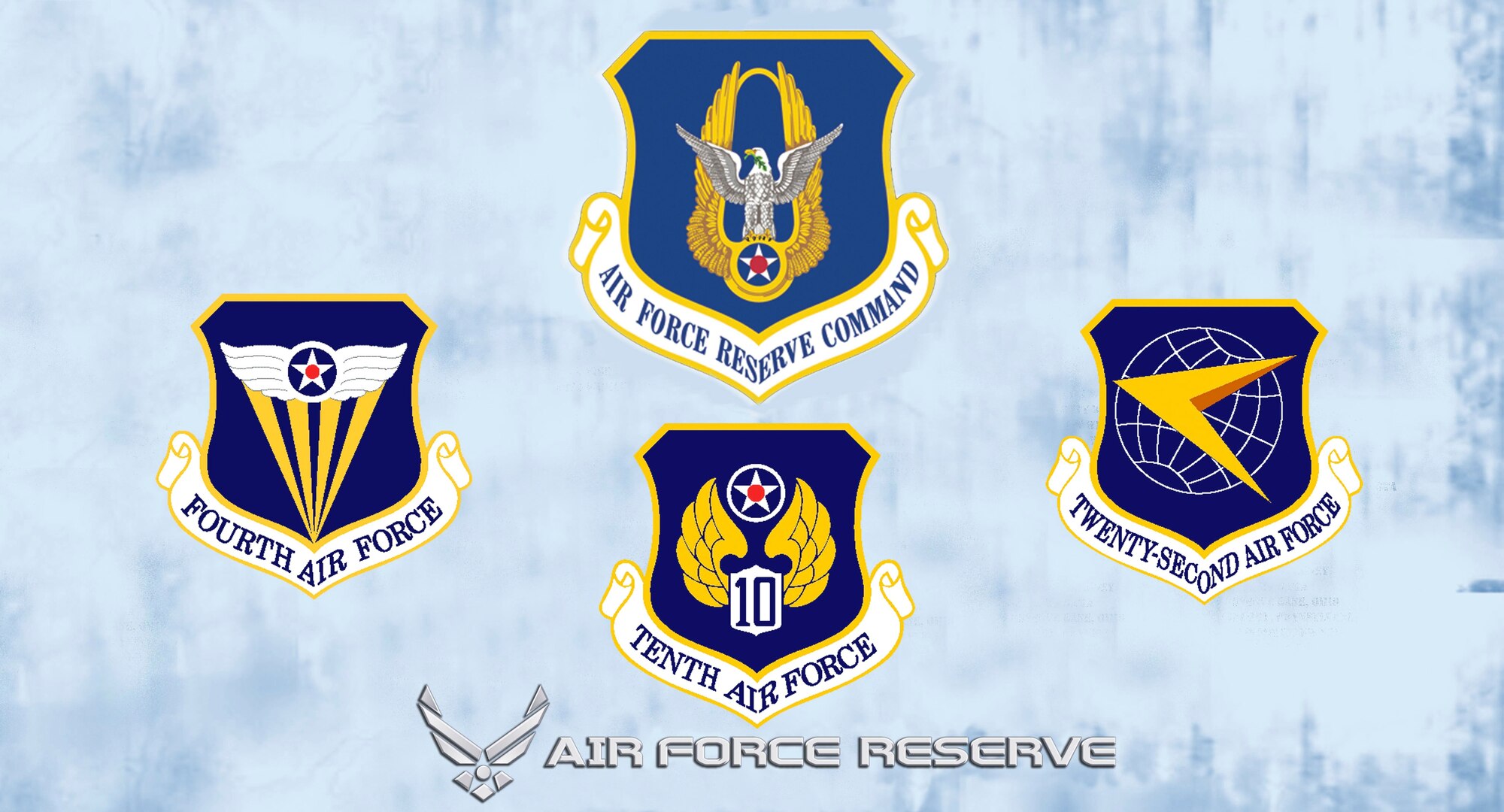The second mural symbolizes the chain of command within the Air Force Reserve.
