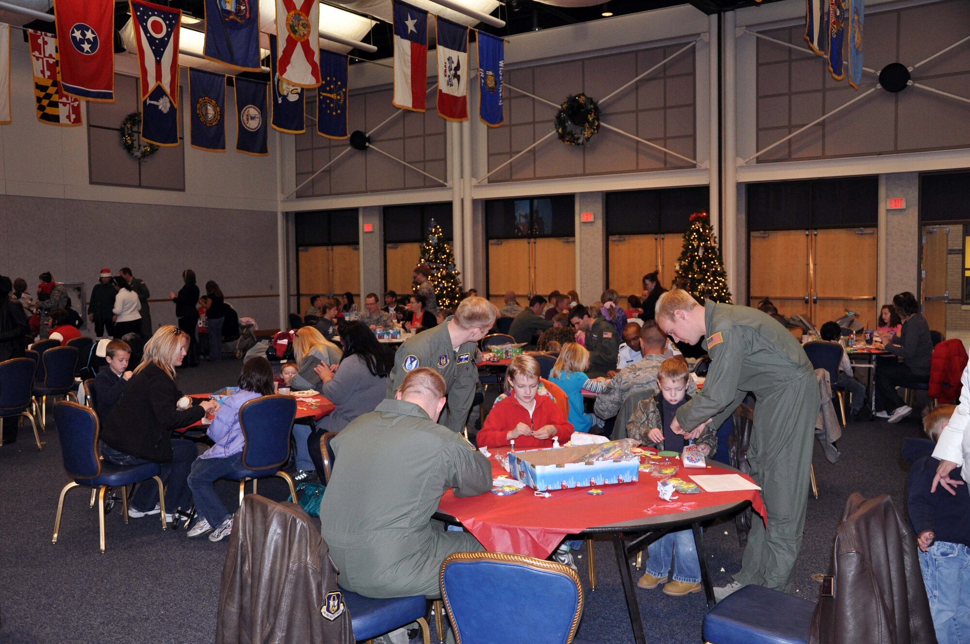 The 931st Air Refueling Group hosted a holiday event for children at McConnell Air Force Base, Kan. Dec. 4.  The event provided Airmen, their spouses and children an afternoon of making crafts, enjoying holiday treats, and spending some time with Santa. (U.S. Air Force photo by 1st Lt. Zach Anderson) 